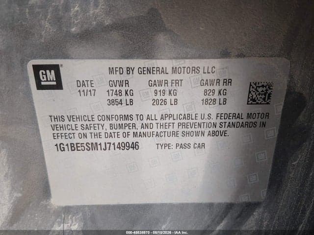 2018 CHEVROLET CRUZE LT AUTO 9