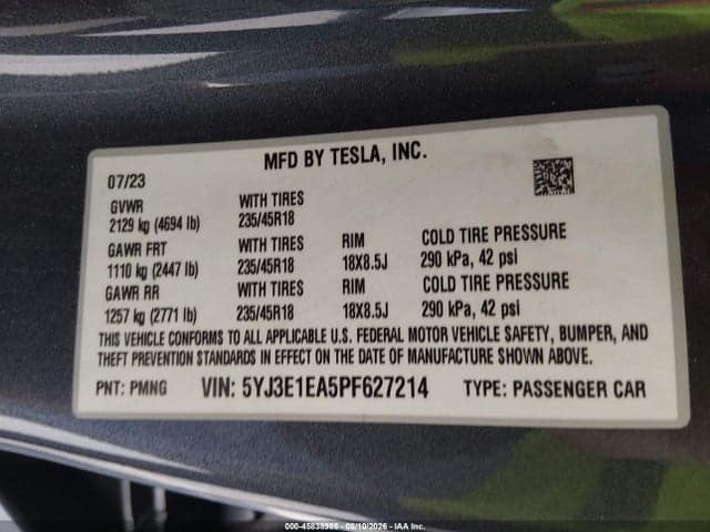 2023 TESLA MODEL 3 REAR-WHEEL DRIVE 9