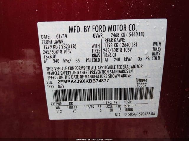 2019 FORD EDGE SEL 9