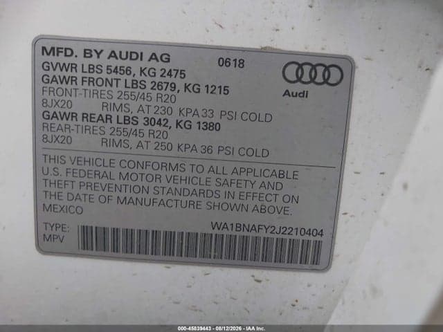 2018 AUDI Q5 2.0T PREMIUM/2.0T TECH PREMIUM 9
