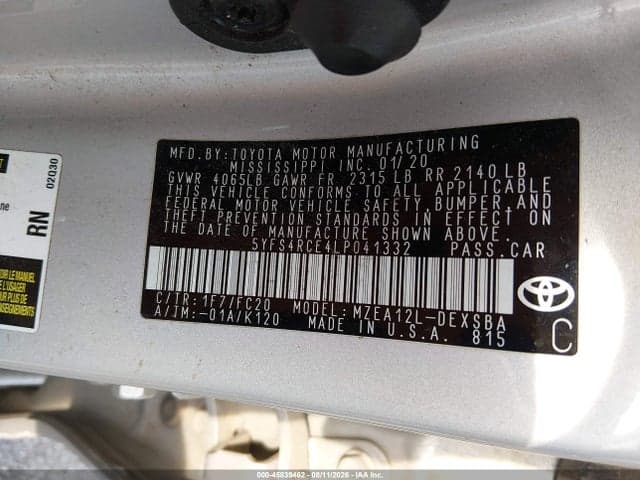 2020 TOYOTA COROLLA SE 9