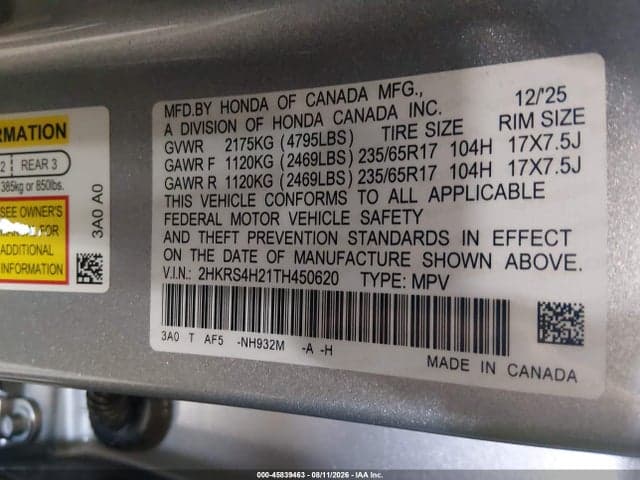 2026 HONDA CR-V LX AWD 9