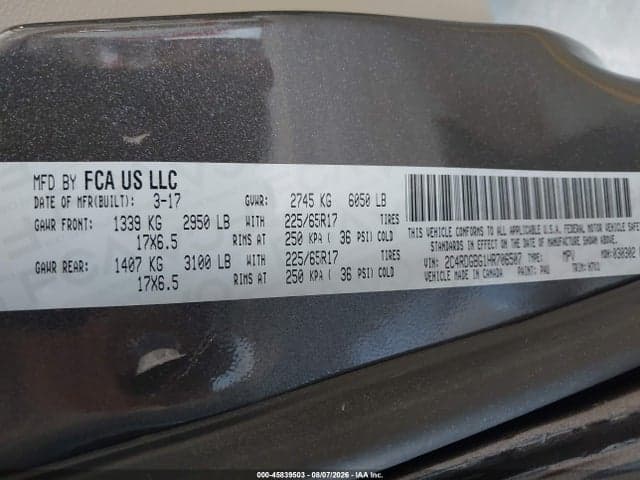2017 DODGE GRAND CARAVAN SE 9