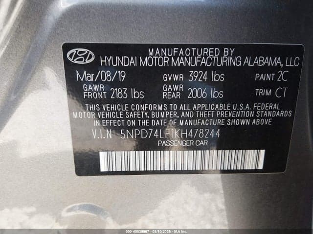 2019 HYUNDAI ELANTRA SE 9