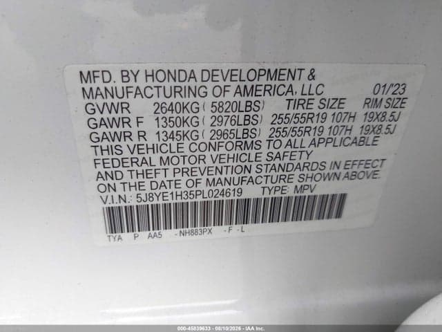 2023 ACURA MDX STANDARD 9