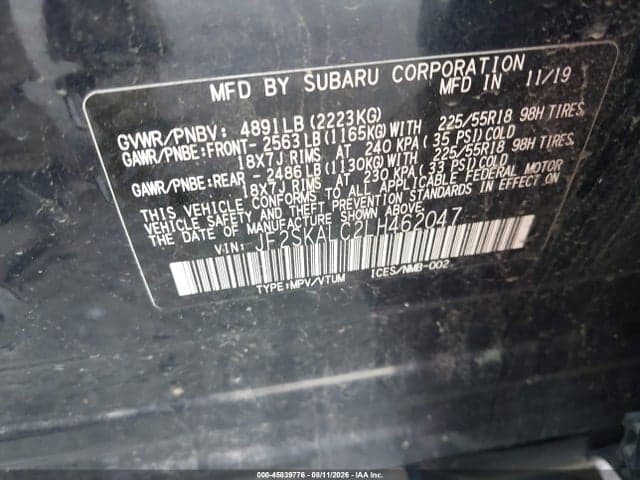 2020 SUBARU FORESTER SPORT 9
