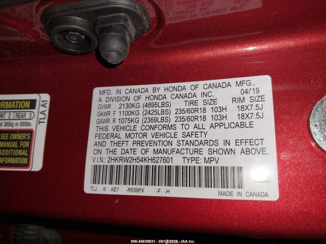 2019 HONDA CR-V EX 9