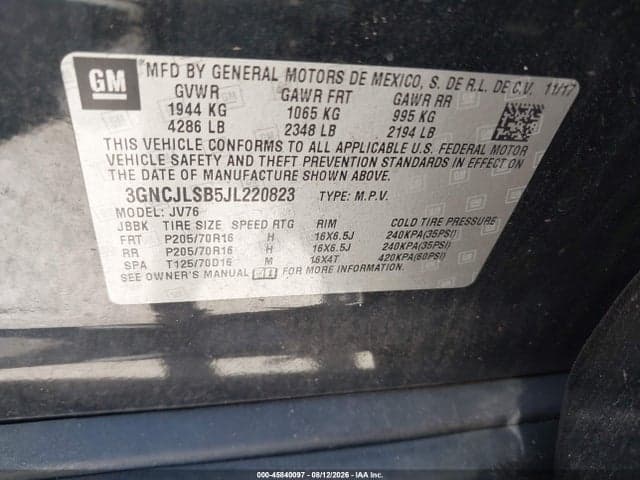 2018 CHEVROLET TRAX LT 9