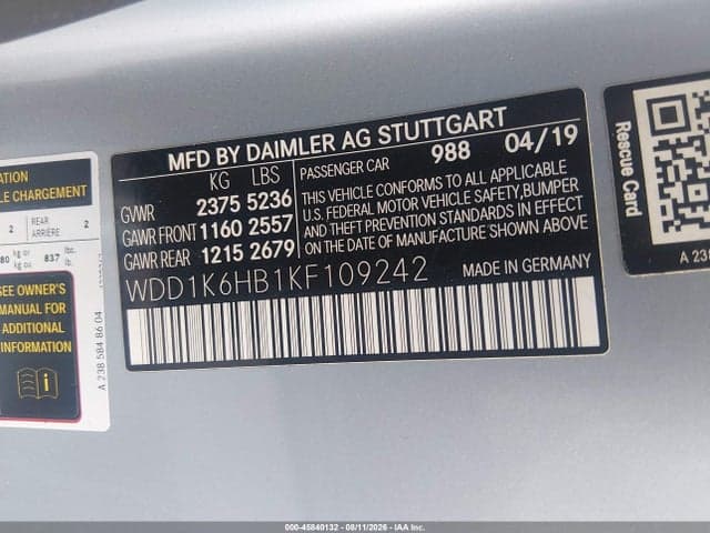 2019 MERCEDES-BENZ E 450 9