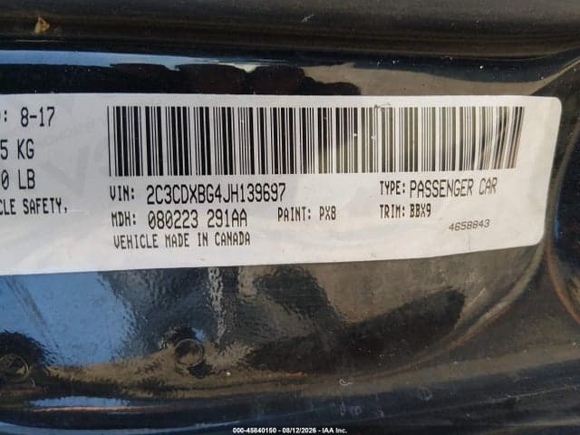 2018 DODGE CHARGER SXT RWD 9