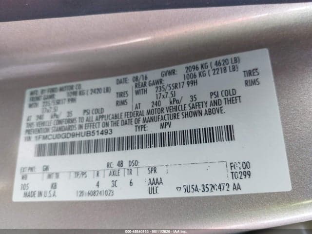 2017 FORD ESCAPE SE 9