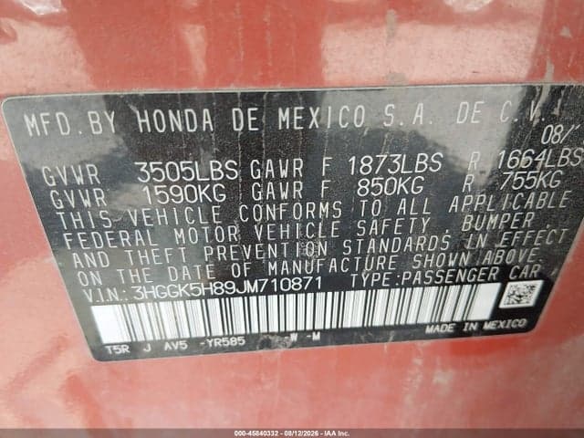 2018 HONDA FIT EX 9