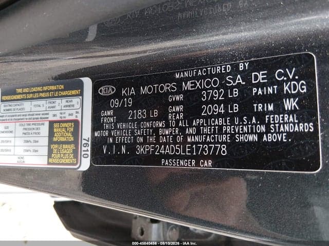 2020 KIA FORTE LXS 9