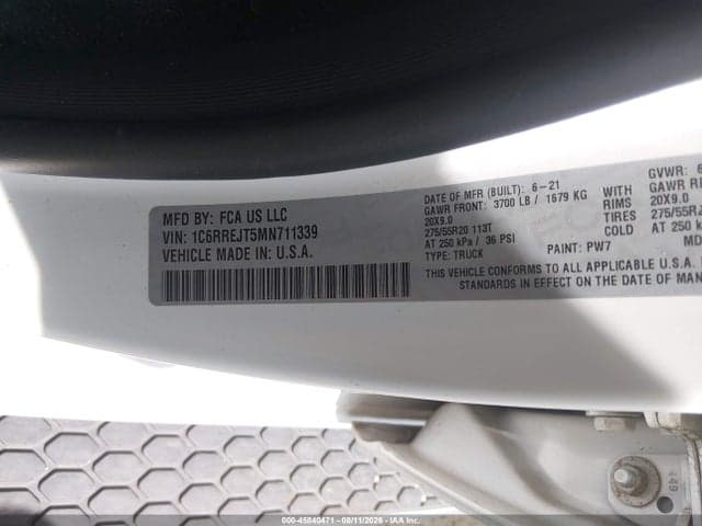 2021 RAM 1500 LARAMIE 4X2 5'7 BOX 9