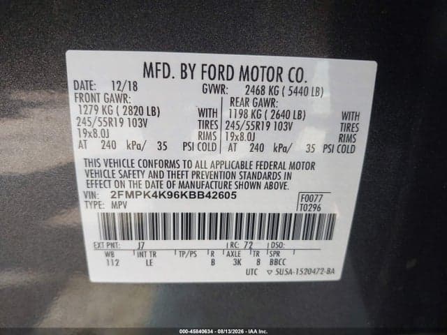 2019 FORD EDGE TITANIUM 9