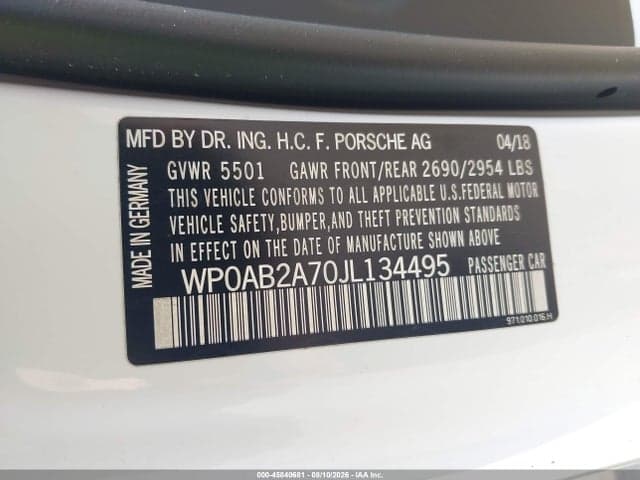 2018 PORSCHE PANAMERA 4S 9