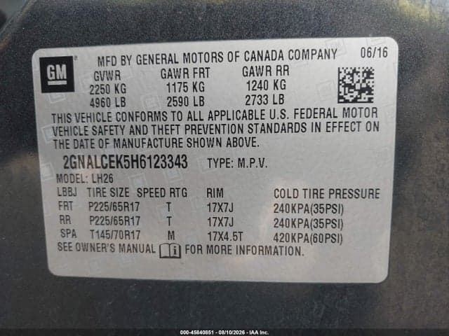 2017 CHEVROLET EQUINOX LT 9