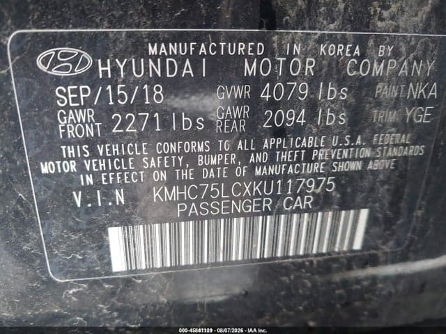 2019 HYUNDAI IONIQ HYBRID SEL 9