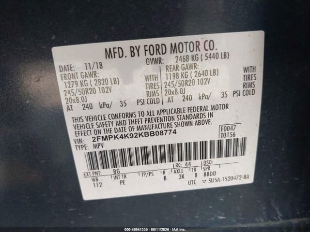 2019 FORD EDGE TITANIUM 9