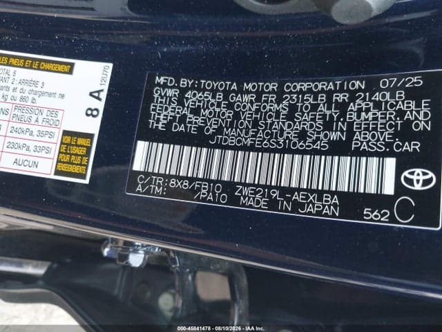 2025 TOYOTA COROLLA HYBRID LE 9