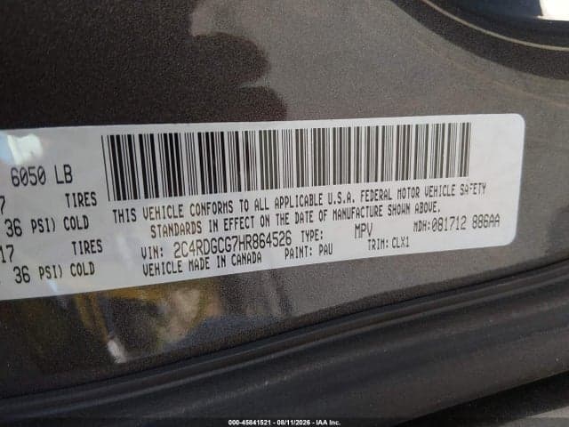 2017 DODGE GRAND CARAVAN SXT 9