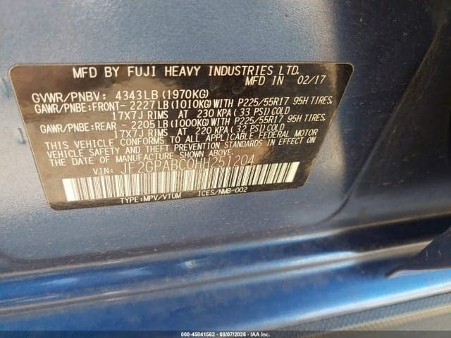 2017 SUBARU CROSSTREK 2.0I PREMIUM 9