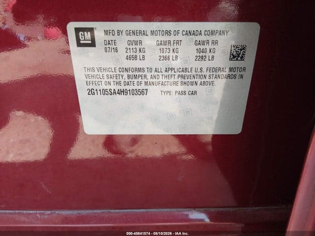 2017 CHEVROLET IMPALA 1LT 9