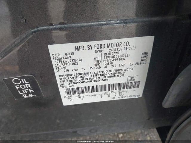 2019 FORD EDGE TITANIUM 9