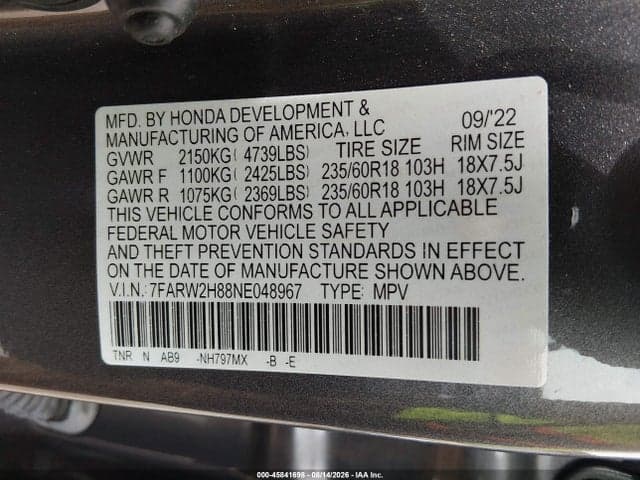 2022 HONDA CR-V AWD EX-L 9