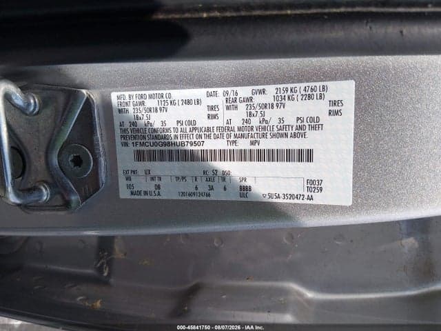 2017 FORD ESCAPE SE 9