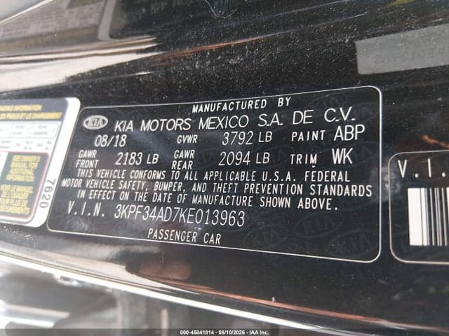 2019 KIA FORTE S 9
