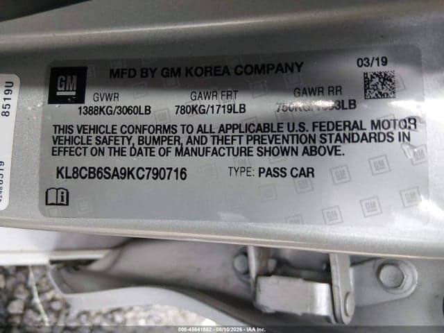 2019 CHEVROLET SPARK LS CVT 9