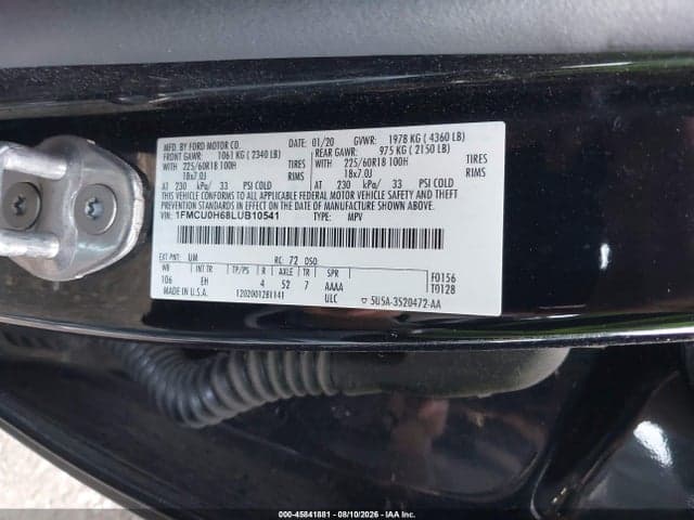 2020 FORD ESCAPE SEL 9