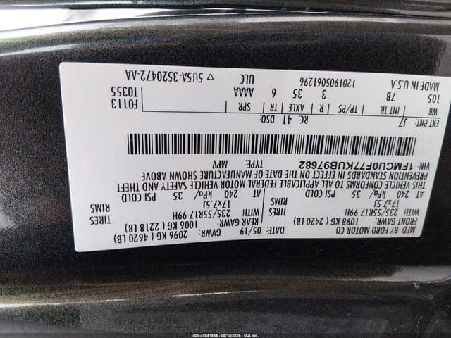 2019 FORD ESCAPE S 9