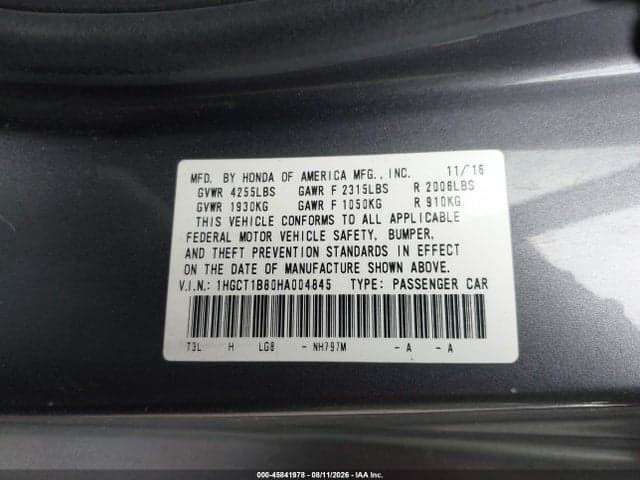 2017 HONDA ACCORD EX-L 9
