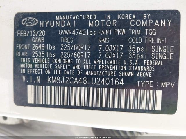 2020 HYUNDAI TUCSON SE 9