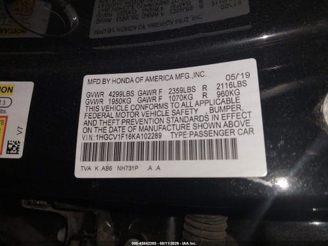 2019 HONDA ACCORD LX 8