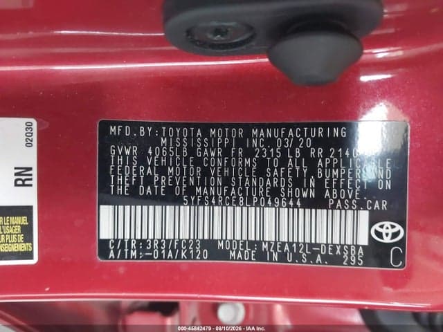2020 TOYOTA COROLLA SE 9