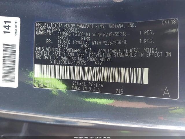 2018 TOYOTA SIENNA LE 7 PASSENGER 9
