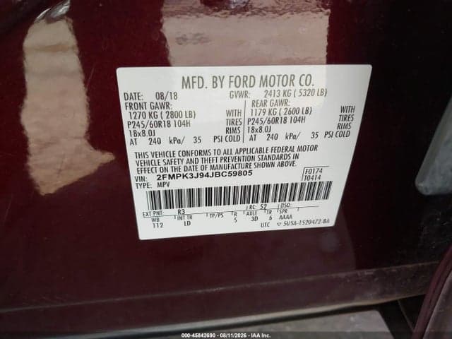 2018 FORD EDGE SEL 9
