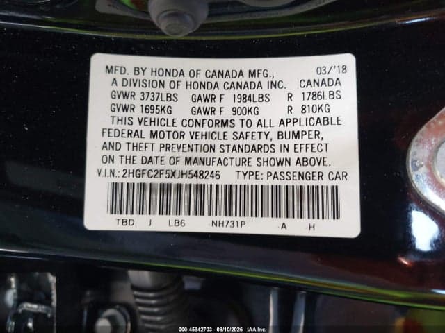 2018 HONDA CIVIC LX 9
