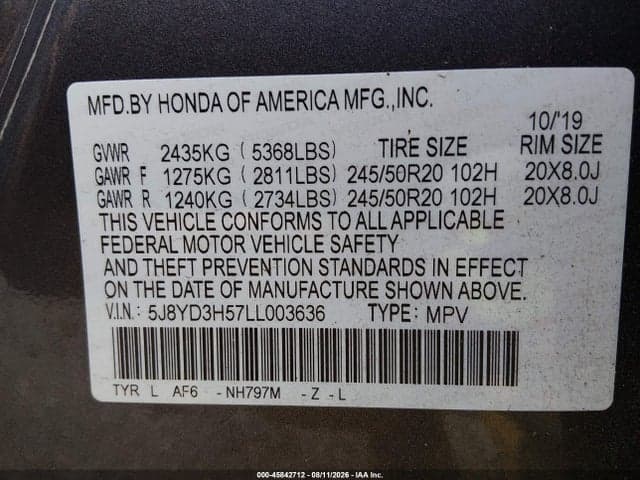 2020 ACURA MDX TECHNOLOGY PACKAGE 9