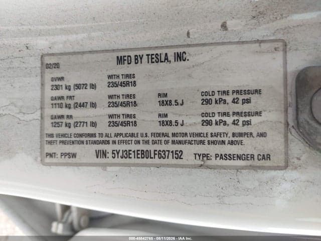 2020 TESLA MODEL 3 LONG RANGE DUAL MOTOR ALL-WHEEL DRIVE 9