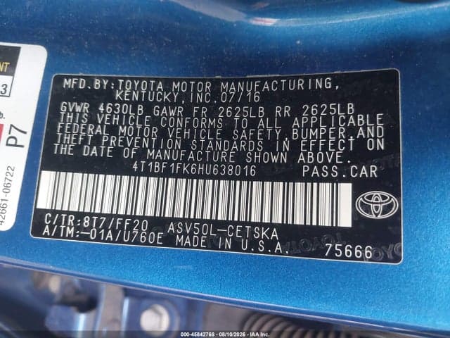 2017 TOYOTA CAMRY SE 9