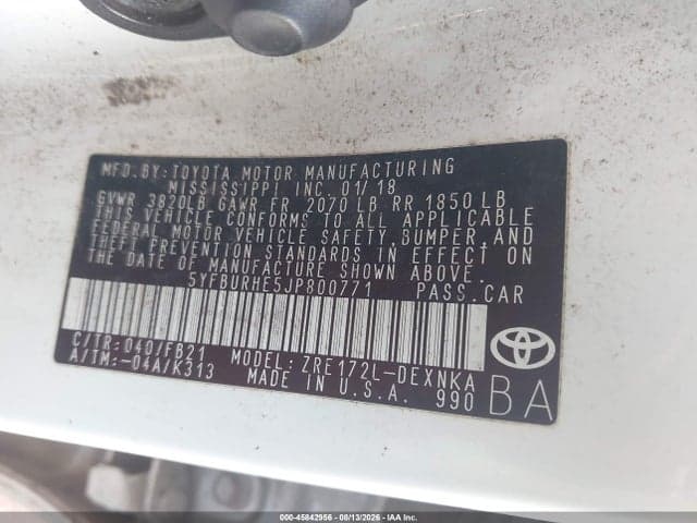 2018 TOYOTA COROLLA LE 9
