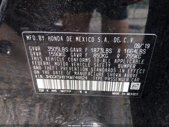 2019 HONDA FIT EX 9