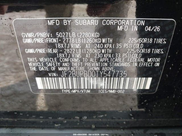 2026 SUBARU OUTBACK PREMIUM 9