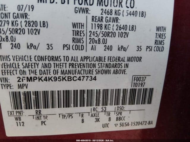2019 FORD EDGE TITANIUM 9