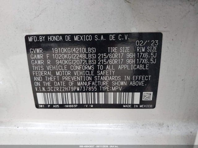 2023 HONDA HR-V AWD EX-L 9