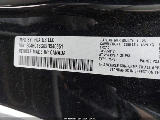 2025 CHRYSLER PACIFICA SELECT 9